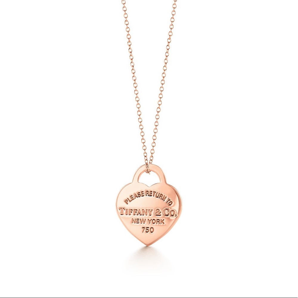 Tiffany & Co. 'Please Return' 18k Rose Gold Heart Pendant